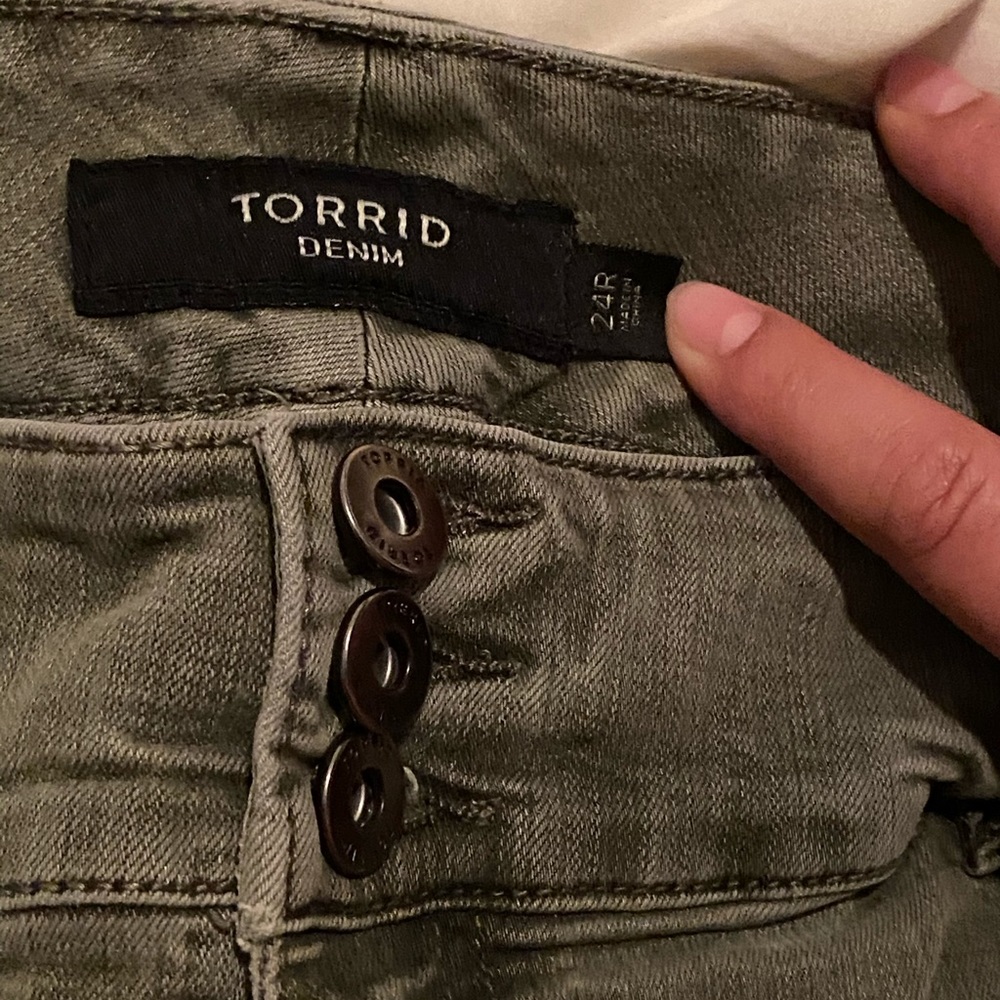 Torrid jeggings olive green